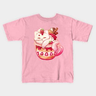 Strawberry Purr-fait - no text Kids T-Shirt